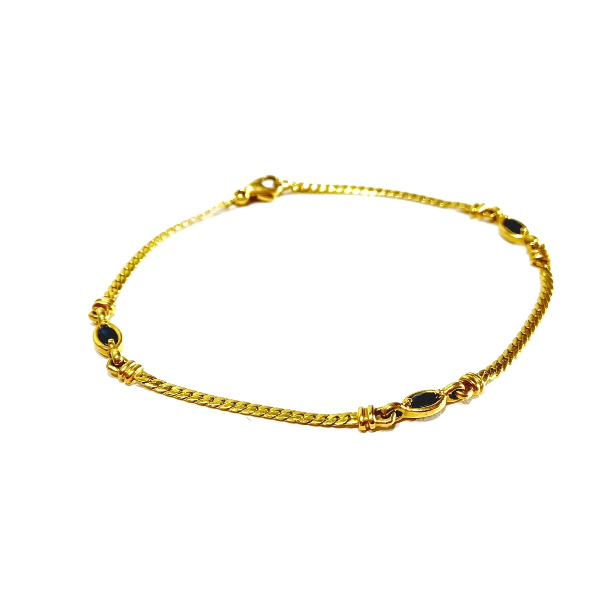 Bracelet souple en or jaune et saphirs - Castafiore