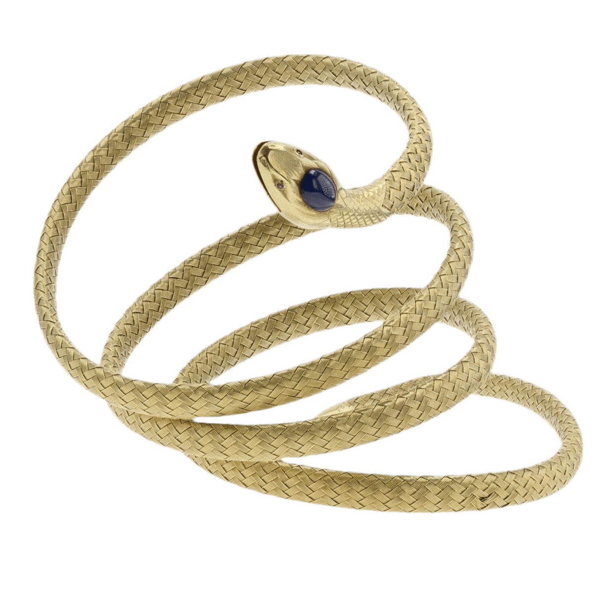 Bracelet Souple en or jaune, rubis et saphir - Castafiore