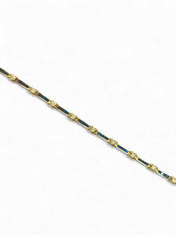 Bracelet souple en or jaune, saphirs et diamants - Castafiore