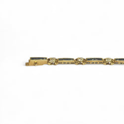 Bracelet souple en or jaune, saphirs et diamants - Castafiore