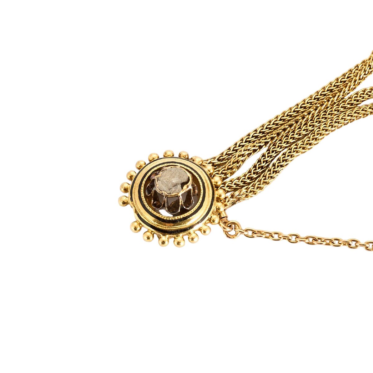 Bracelet Souple en or rose, argent, perles, et diamants - Castafiore