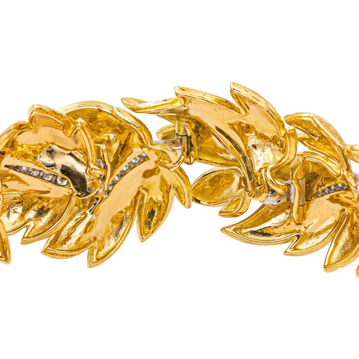 Bracelet Souple FABERGÉ en or jaune, platine et diamants - Castafiore