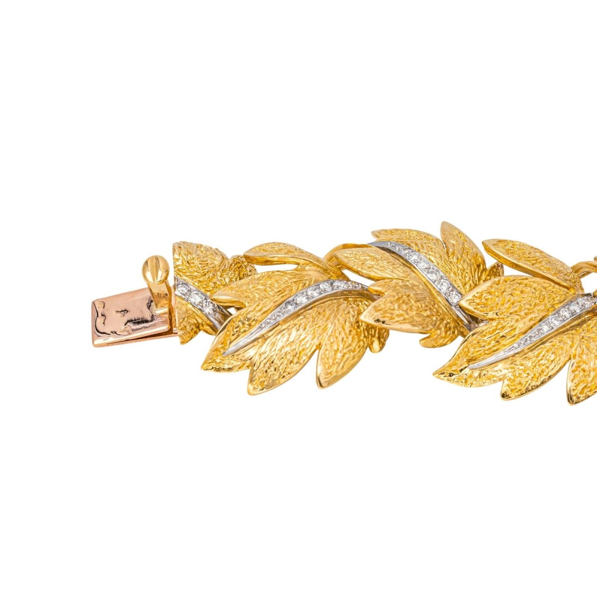 Bracelet Souple FABERGÉ en or jaune, platine et diamants - Castafiore