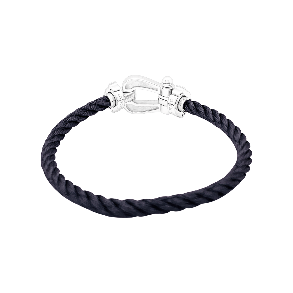 Bracelet Souple FRED "Force 10" en or blanc, acier et diamants - Castafiore