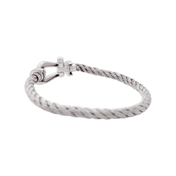 Bracelet Souple FRED "Force 10" en or blanc et acier - Castafiore