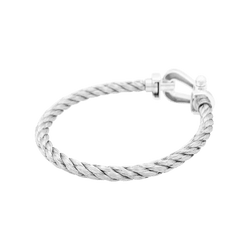 Bracelet Souple FRED "Force 10" en or blanc et acier - Castafiore