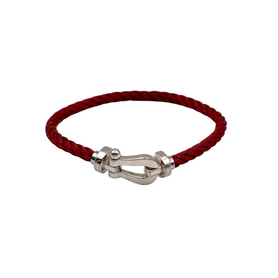Bracelet Souple FRED "Force 10" en or blanc et acier - Castafiore