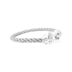 Bracelet Souple FRED "Force 10" en or blanc et acier - Castafiore