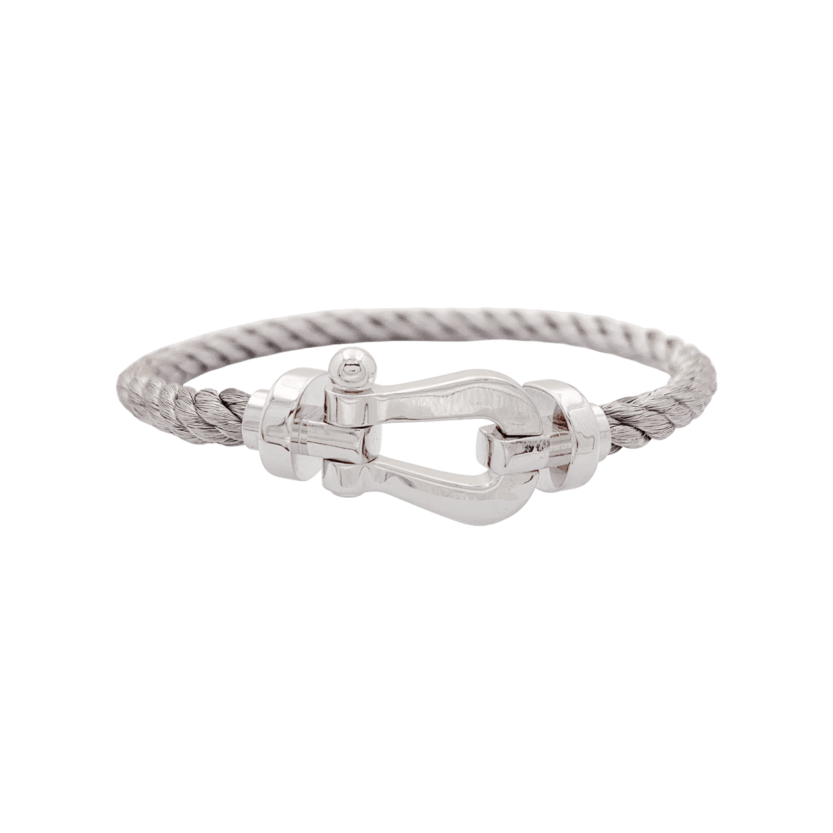 Bracelet Souple FRED "Force 10" en or blanc et acier - Castafiore