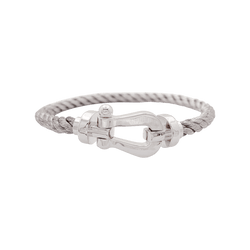 Bracelet Souple FRED "Force 10" en or blanc et acier - Castafiore
