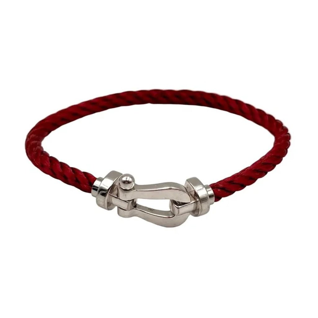 Bracelet Souple FRED Force 10 en or blanc et acier