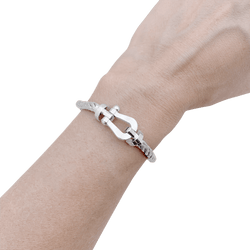 Bracelet Souple FRED "Force 10" en or blanc et acier - Castafiore
