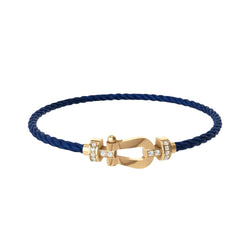 Bracelet Souple FRED "Force 10" en or jaune, acier et diamants - Castafiore