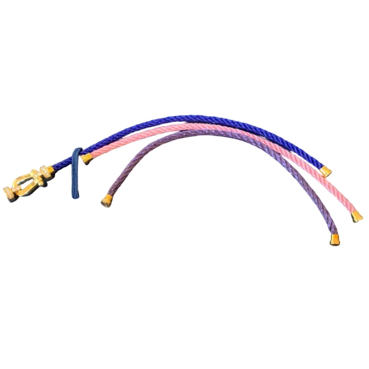 Bracelet Souple FRED "Force 10" en or jaune, acier et diamants - Castafiore