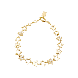 Bracelet Souple FRED "Star" en or jaune et diamants - Castafiore