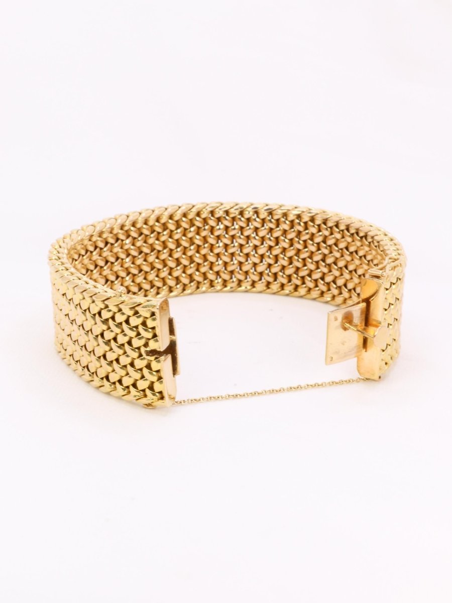 Bracelet souple maille milanaise or jaune 2,3 cm - Castafiore