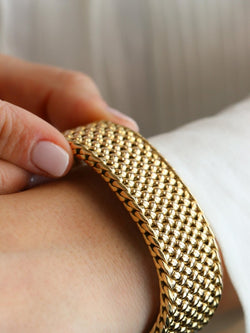 Bracelet souple maille milanaise or jaune 2,3 cm - Castafiore
