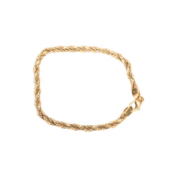 Bracelet Souple mailles corde et vénitienne or deux tons - Castafiore