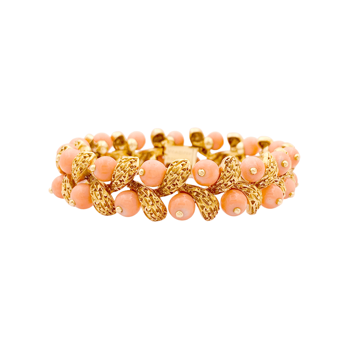 Bracelet Souple VAN CLEEF & ARPELS "Gui" en or jaune et corail - Castafiore