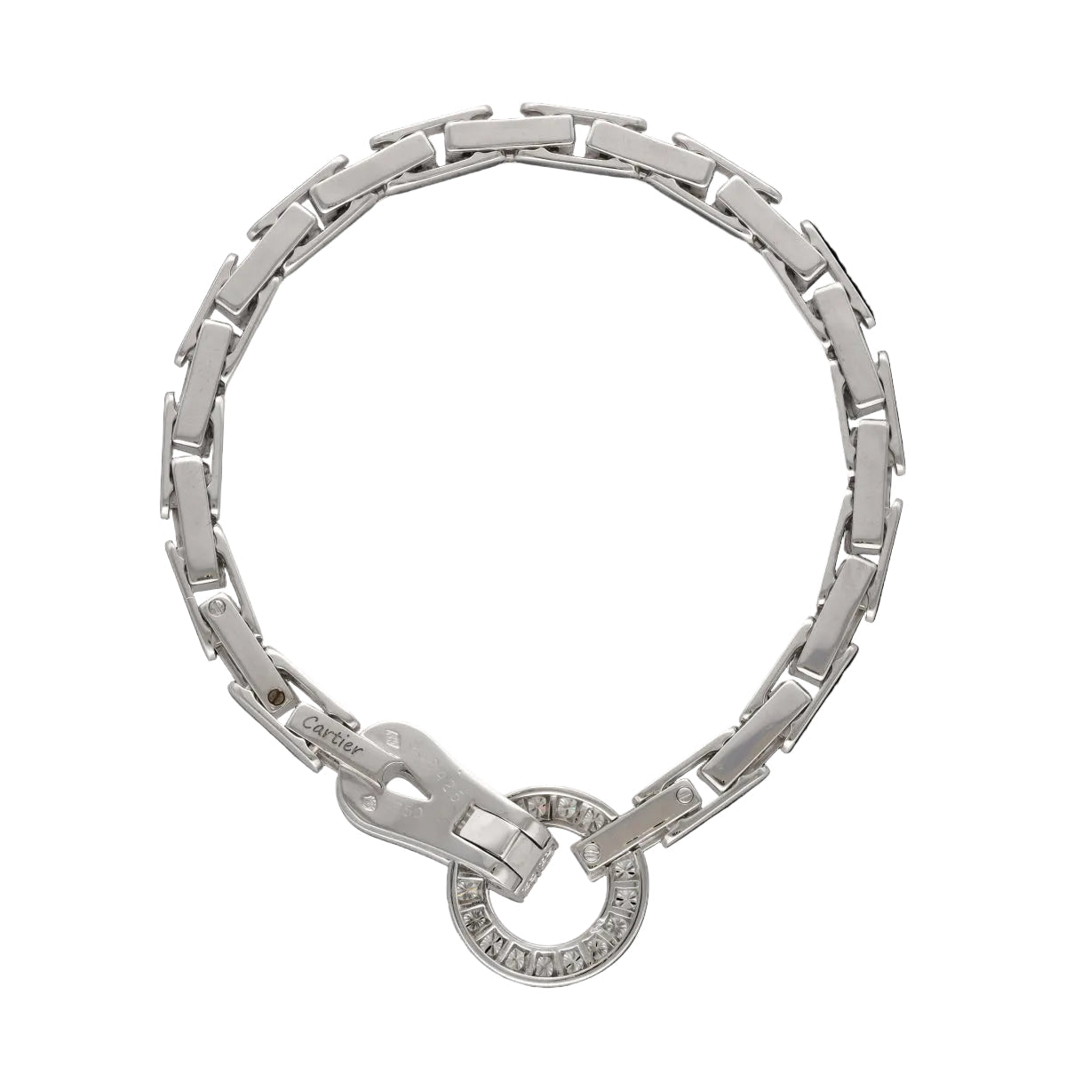 Bracelet Tank CARTIER "Agrafe Articulé" en or blanc et diamants - Castafiore