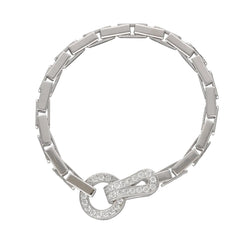 Bracelet Tank CARTIER "Agrafe Articulé" en or blanc et diamants - Castafiore