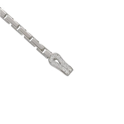 Bracelet Tank CARTIER "Agrafe Articulé" en or blanc et diamants - Castafiore