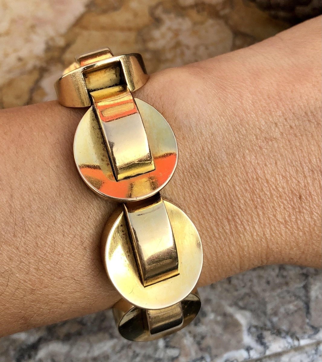 Bracelet Tank en or jaune - Castafiore