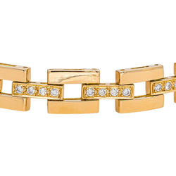 Bracelet Tank en or jaune et diamants - Castafiore