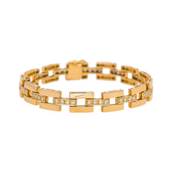 Bracelet Tank en or jaune et diamants - Castafiore