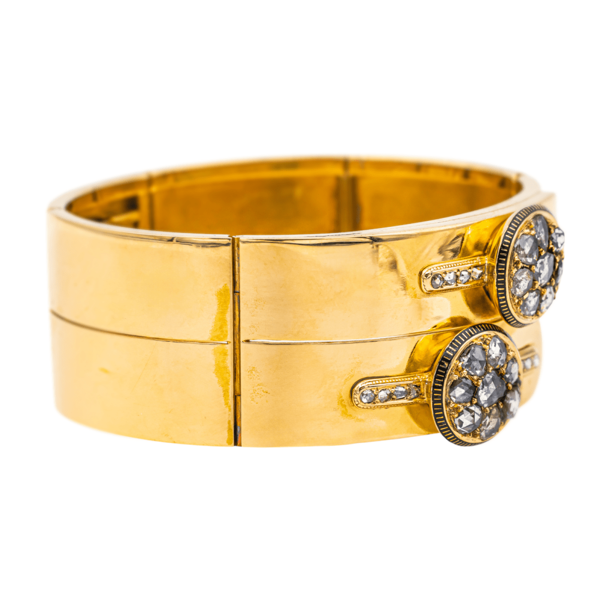 Bracelet Tank en or jaune et diamants - Castafiore