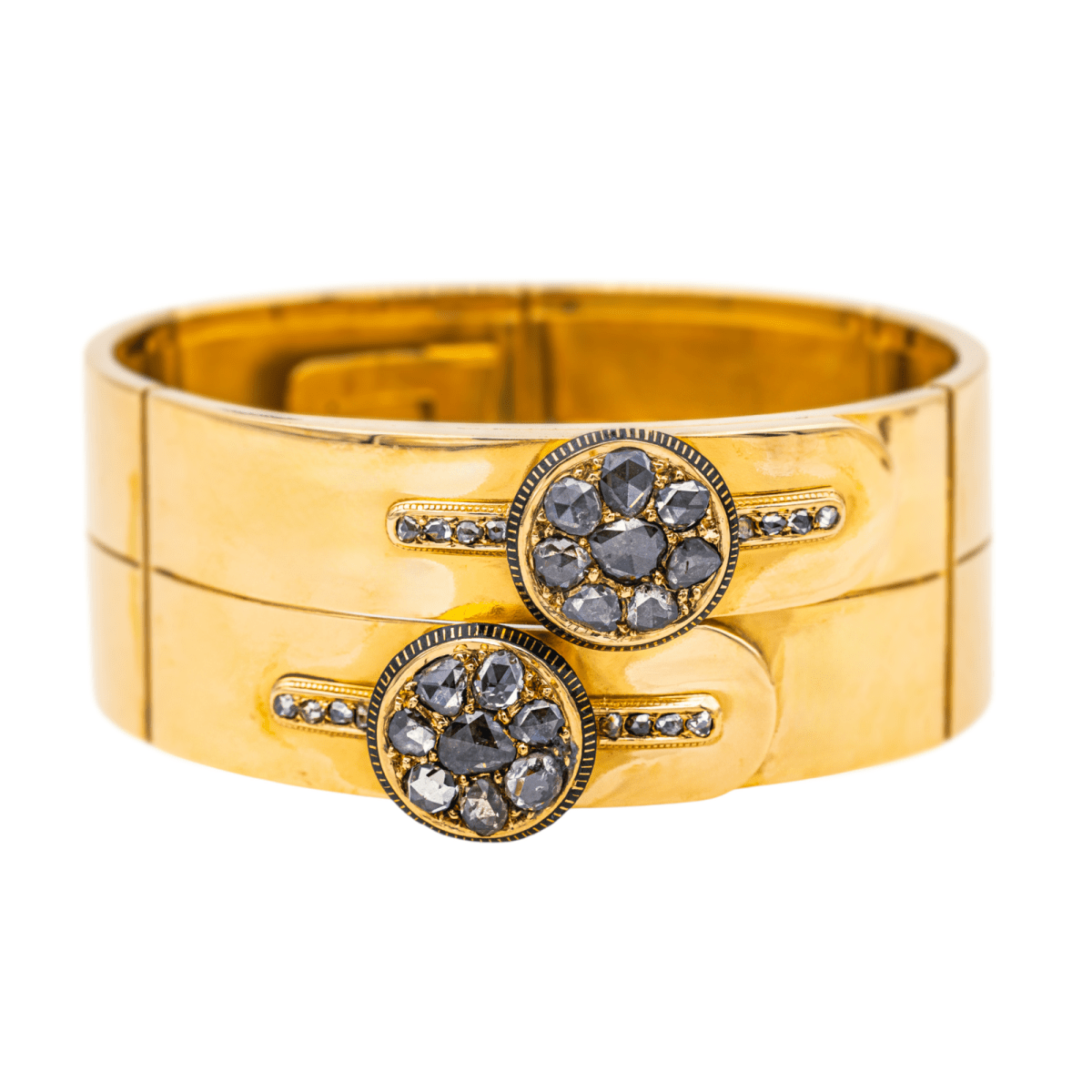 Bracelet Tank en or jaune et diamants - Castafiore