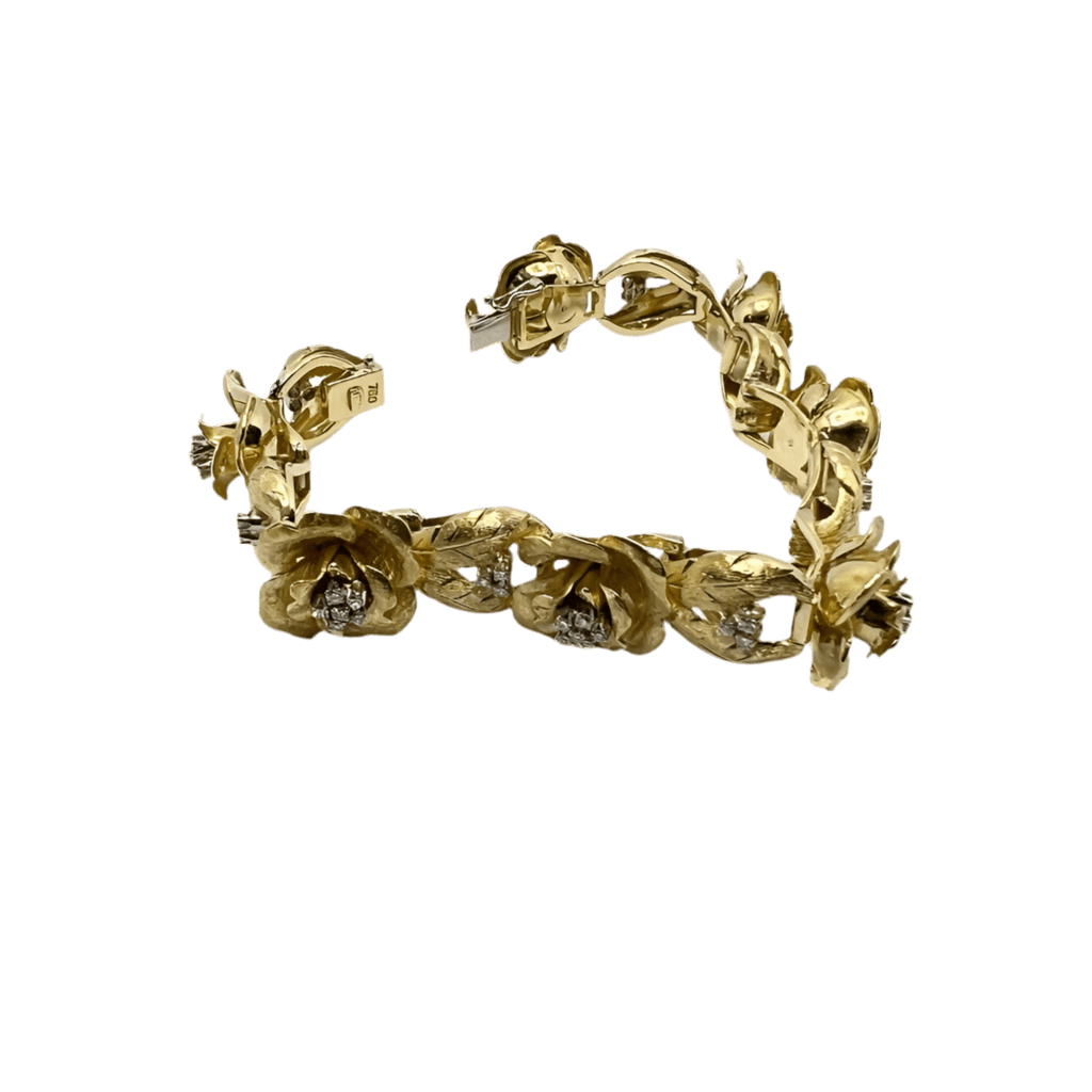 Bracelet Tank en or jaune et diamants - Castafiore