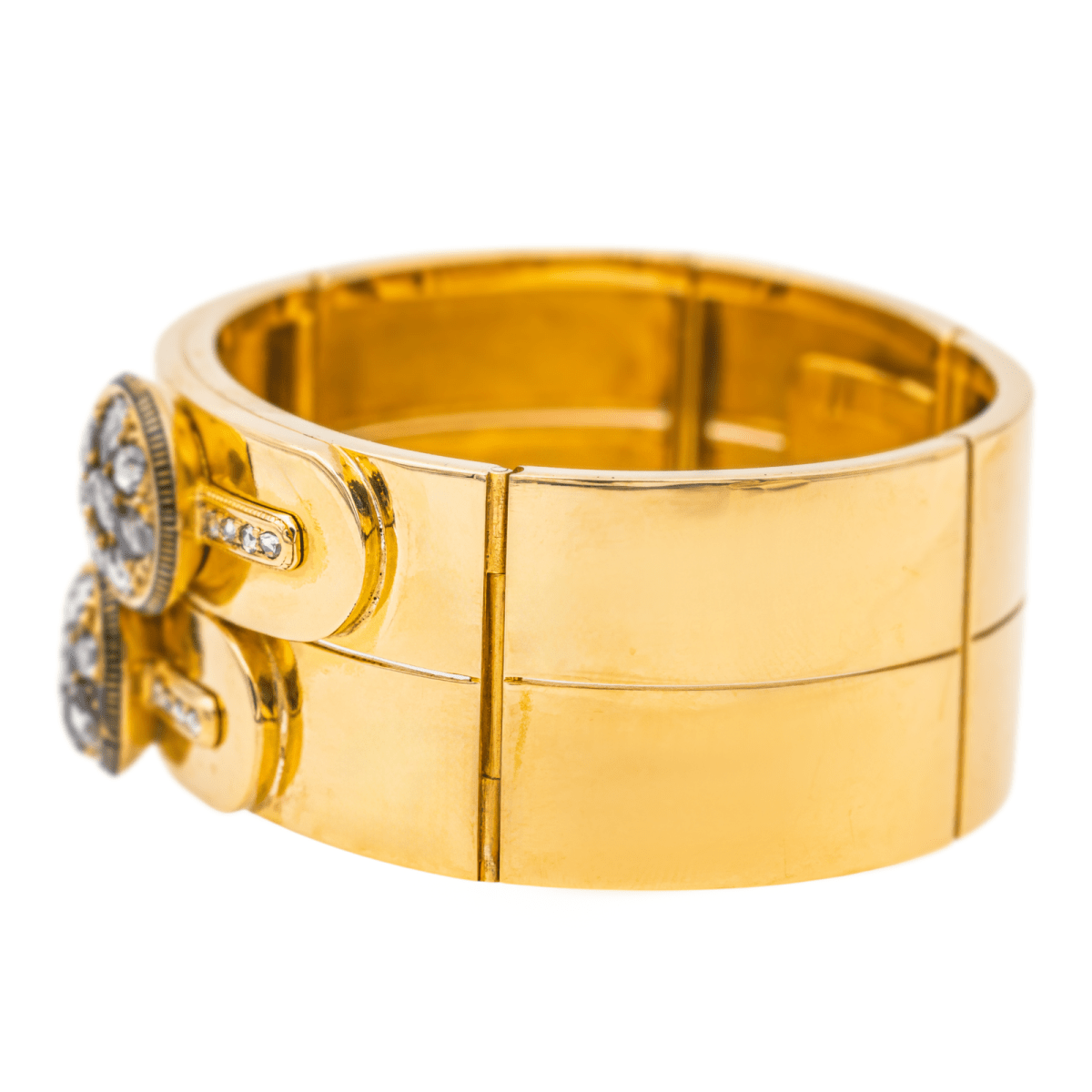 Bracelet Tank en or jaune et diamants - Castafiore