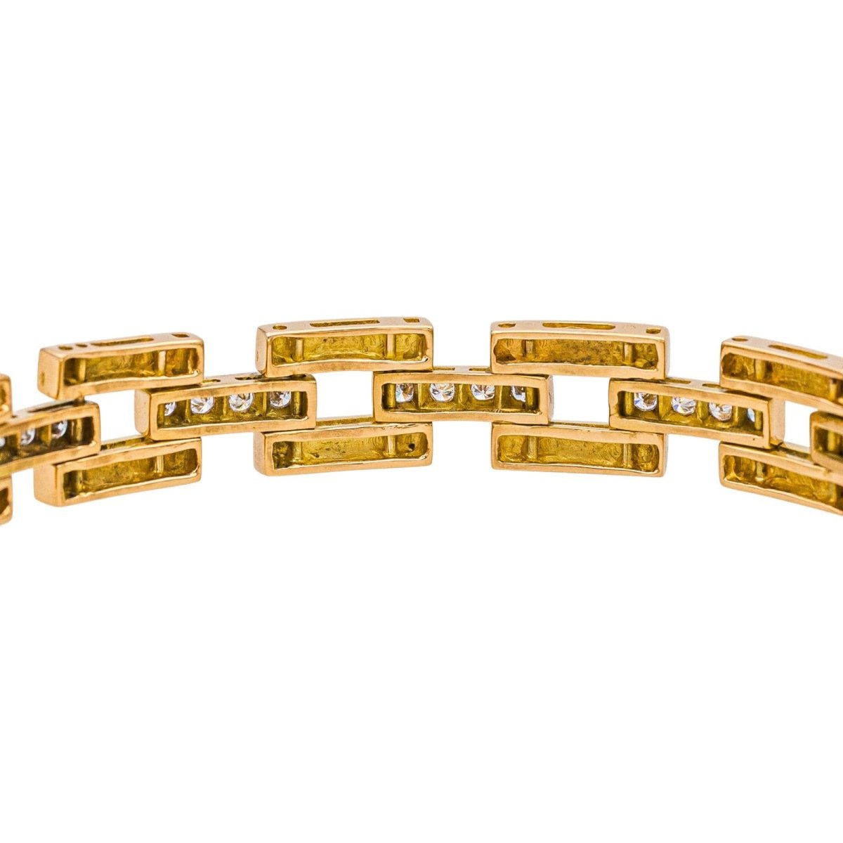 Bracelet Tank en or jaune et diamants - Castafiore