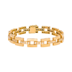 Bracelet Tank en or jaune et diamants - Castafiore