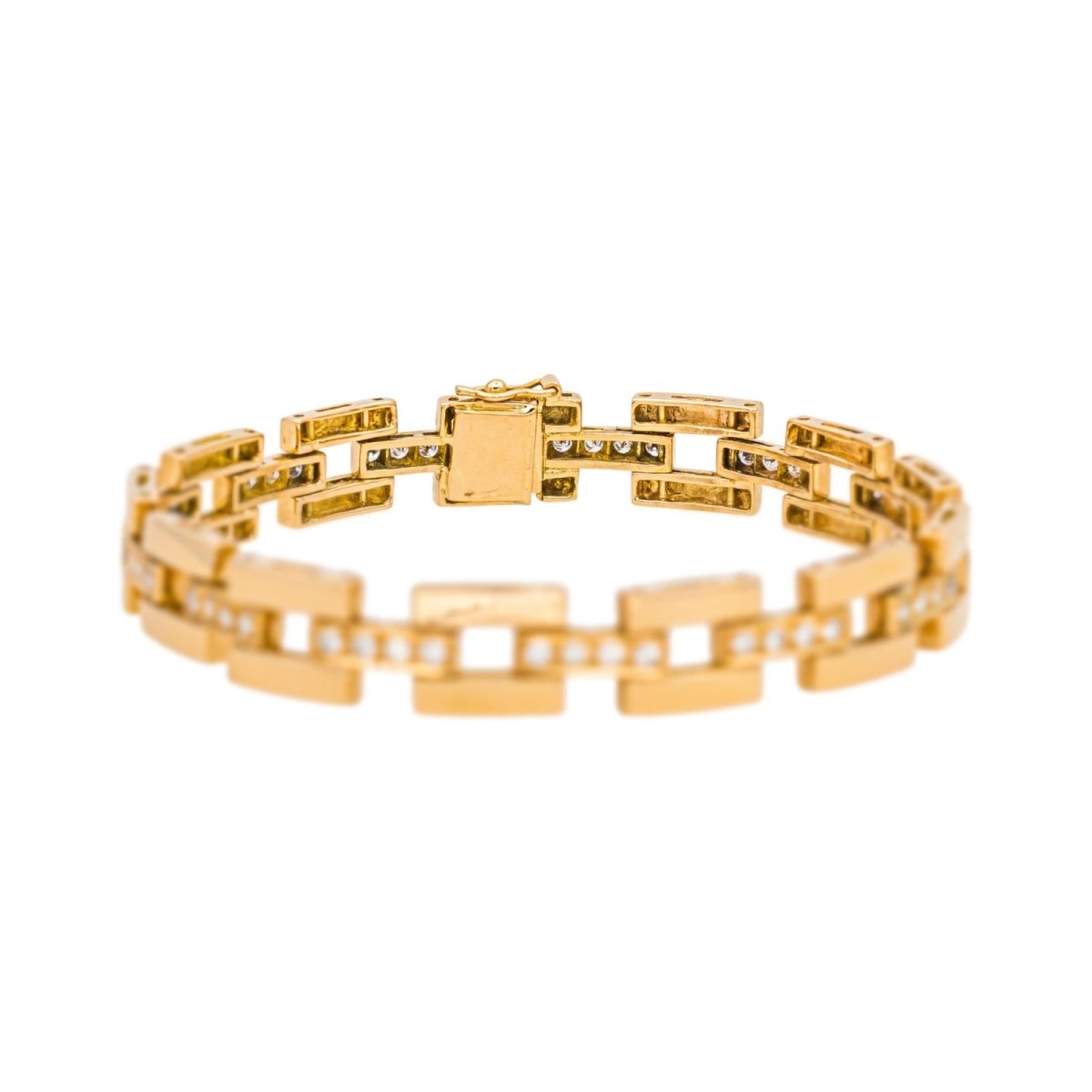 Bracelet Tank en or jaune et diamants - Castafiore