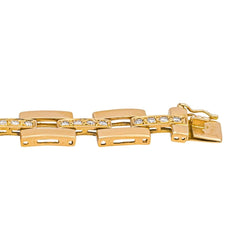 Bracelet Tank en or jaune et diamants - Castafiore