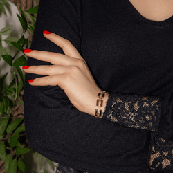 Bracelet Tank en or jaune et diamants - Castafiore