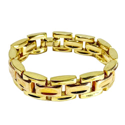 Bracelet Tank en or jaune et or rose - Castafiore