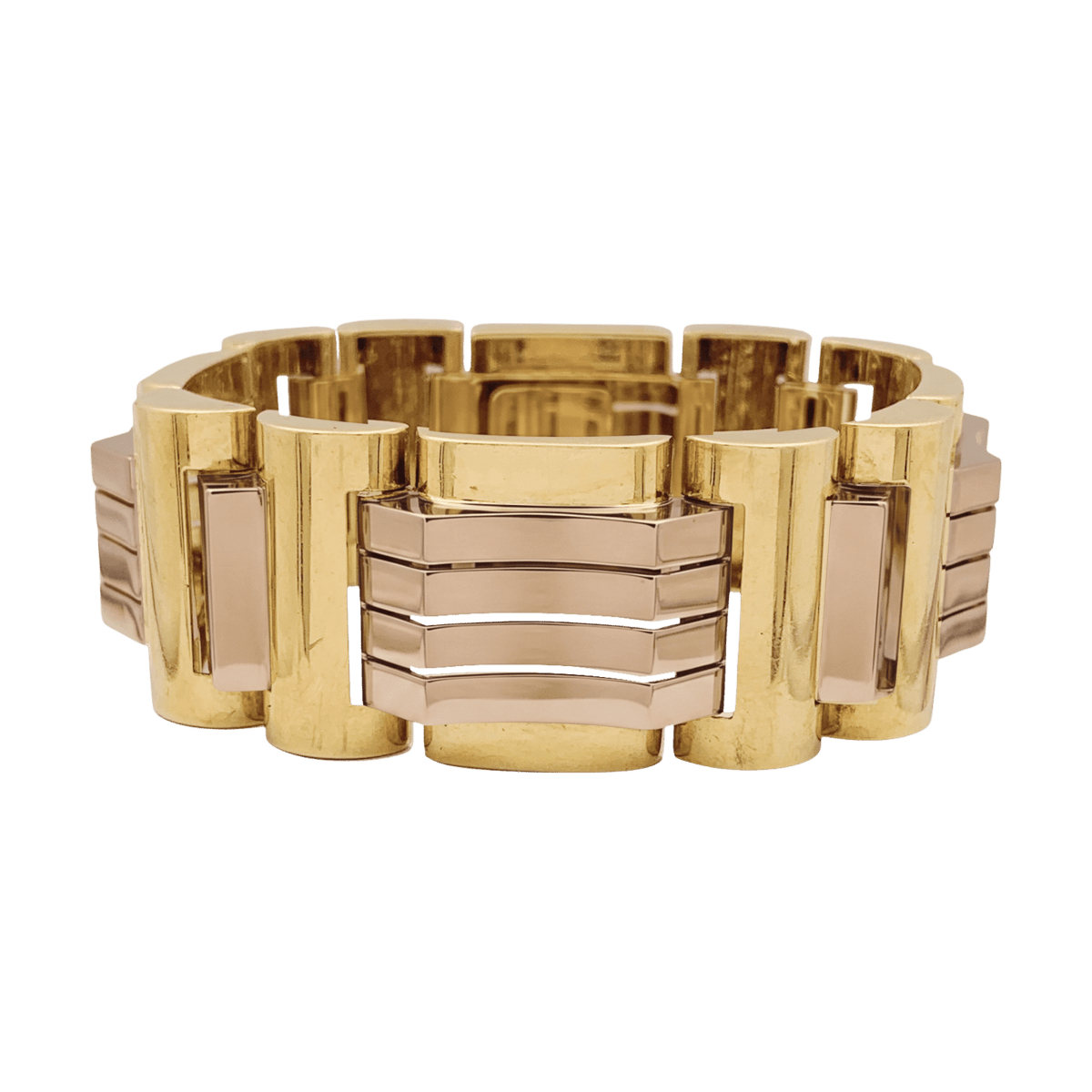 Bracelet Tank en or jaune et or rose - Castafiore
