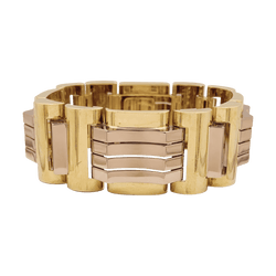 Bracelet Tank en or jaune et or rose - Castafiore