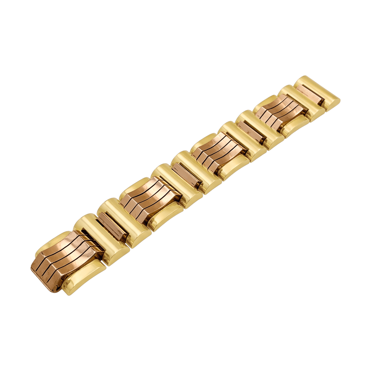 Bracelet Tank en or jaune et or rose - Castafiore