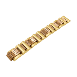 Bracelet Tank en or jaune et or rose - Castafiore