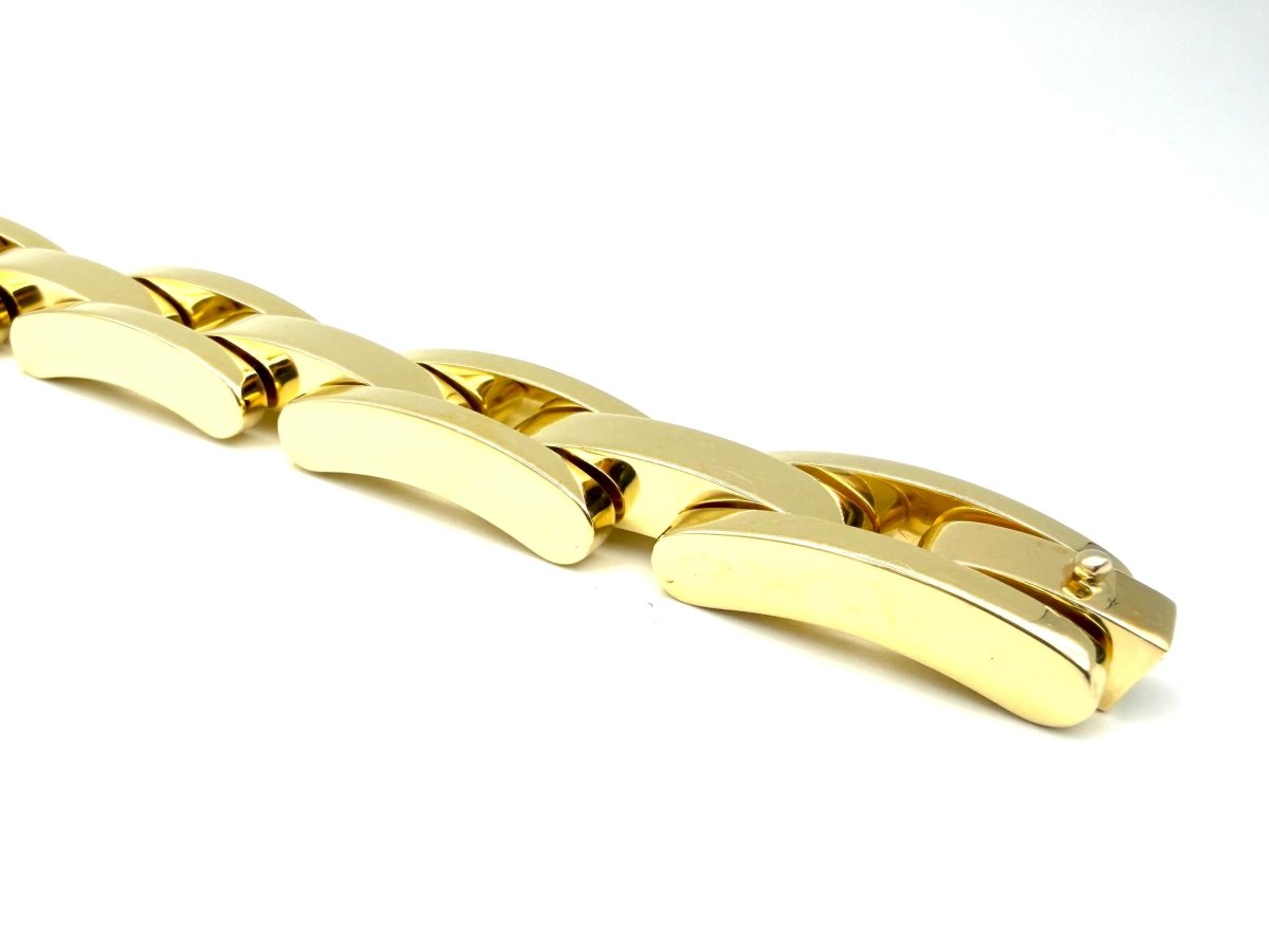 Bracelet Tank en or jaune et saphir - Castafiore