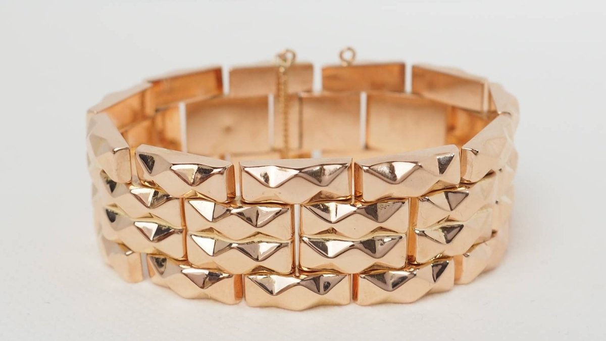 Bracelet Tank en or rose - Castafiore