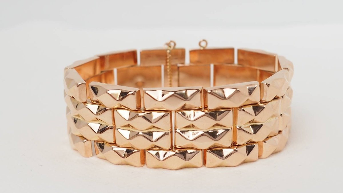 Bracelet Tank en or rose - Castafiore