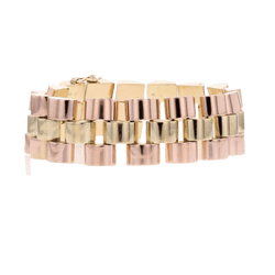 Bracelet Tank en or rose et or jaune - Castafiore