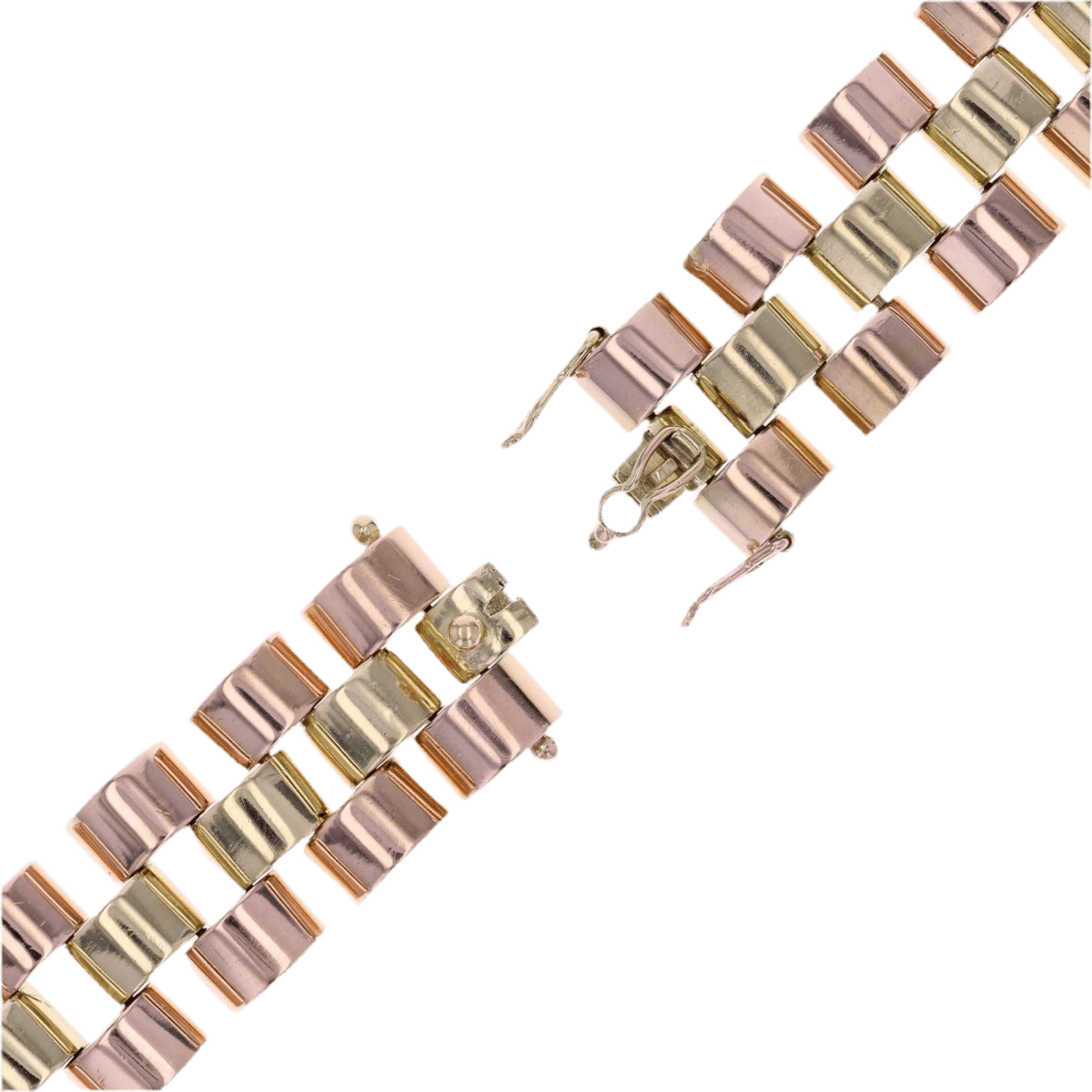 Bracelet Tank en or rose et or jaune - Castafiore