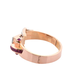 Bracelet Tank en or rose, rubis et diamants - Castafiore