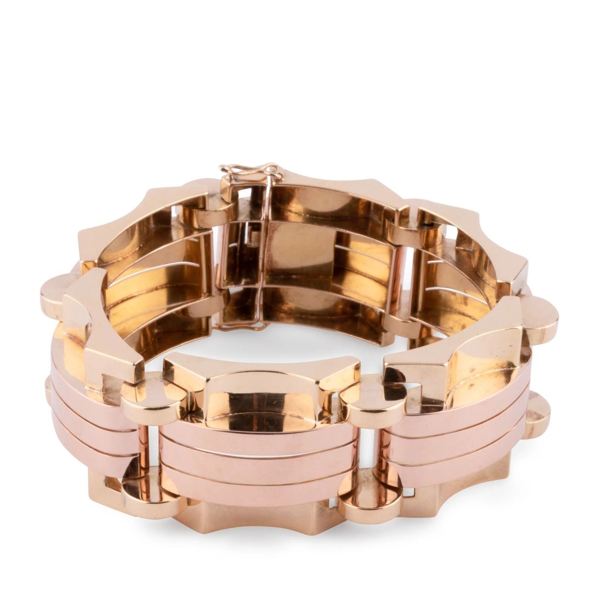 Bracelet tank or jaune et rose - Castafiore